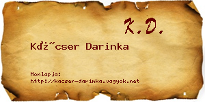 Kácser Darinka névjegykártya